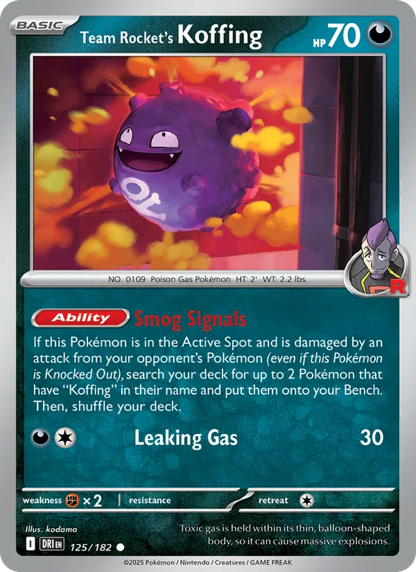 Team Rocket's Koffing - DRI 125/182 - Pokemon card