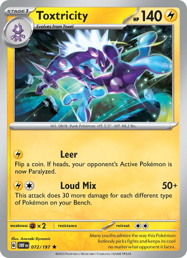 Toxtricity - OBF 072/197 (Holo) - Pokemon card