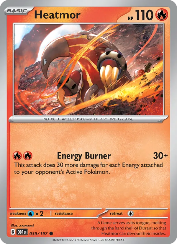 Heatmor - OBF 039/197 (Reverse Holo) - Pokemon card