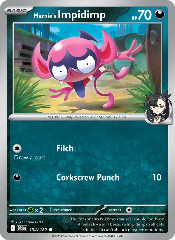 Marnie's Impidimp - DRI 134/182 (Reverse Holo) - Pokemon card