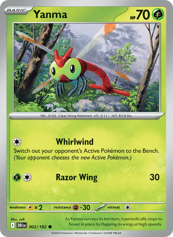 Yanma - DRI 002/182 (Reverse Holo) - Pokemon card