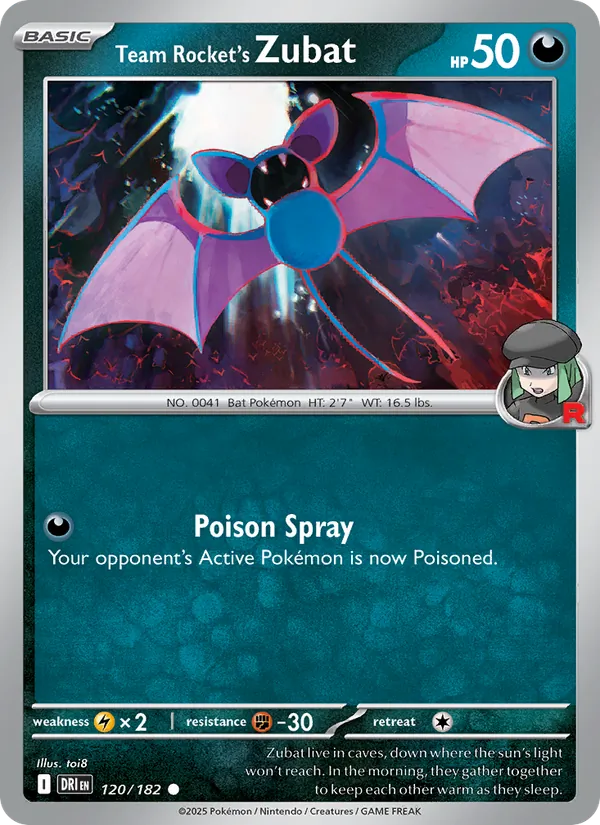 Team Rocket's Zubat - DRI 120/182 (Reverse Holo) - Pokemon card