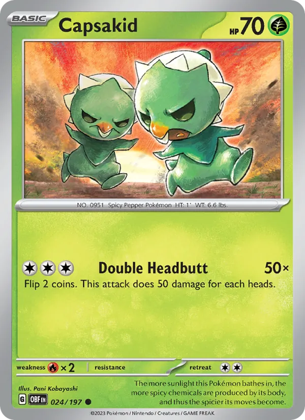 Capsakid - OBF 024/197 (Reverse Holo) - Pokemon card