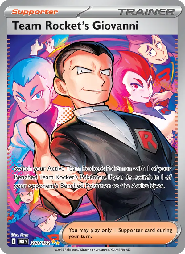 Team Rocket's Giovanni - DRI 238/182 (Holo) - Pokemon card