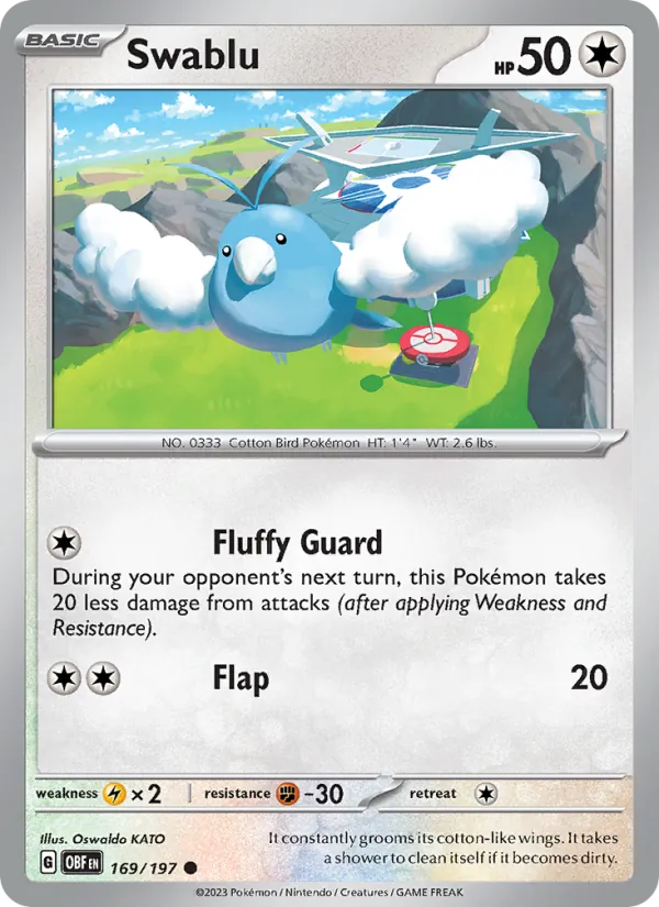Swablu - OBF 169/197 (Reverse Holo) - Pokemon card
