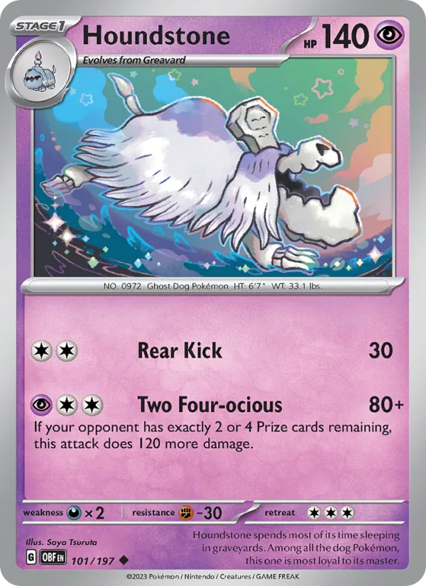 Houndstone - OBF 101/197 (Reverse Holo) - Pokemon card