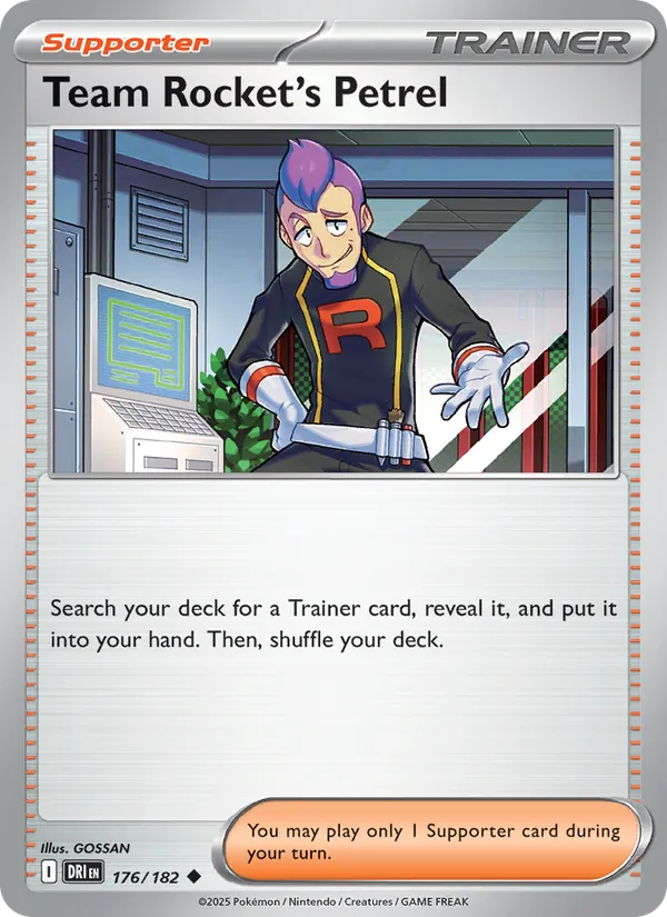 Team Rocket's Petrel - DRI 176/182 (Reverse Holo) - Pokemon card
