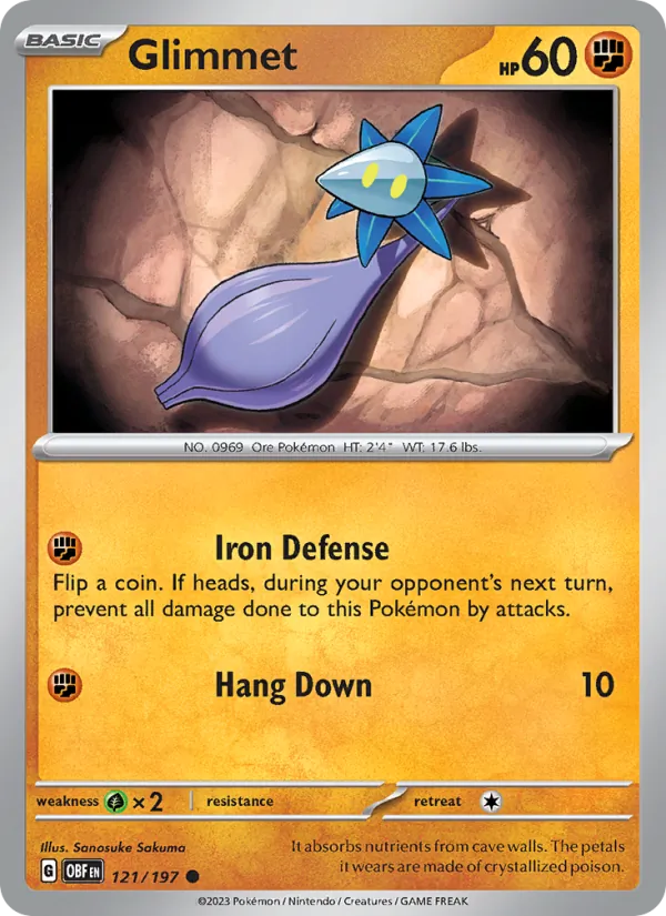 Glimmet - OBF 121/197 - Pokemon card