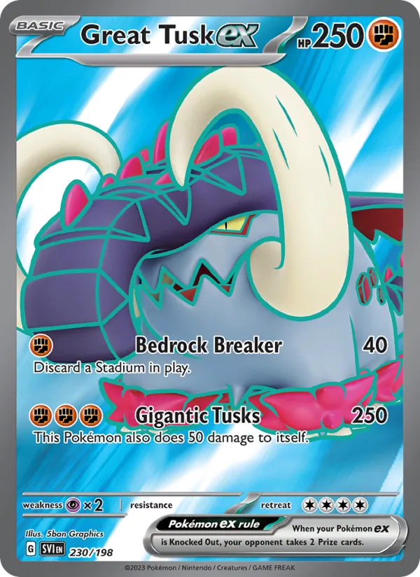 Great Tusk ex - SVI 230/198 (Holo) - Pokemon card