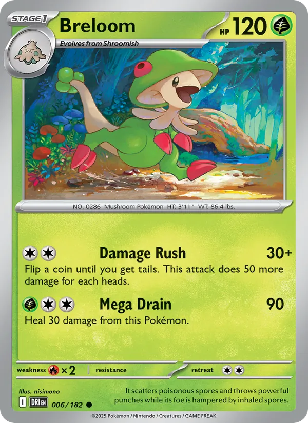 Breloom - DRI 006/182 (Reverse Holo) - Pokemon card