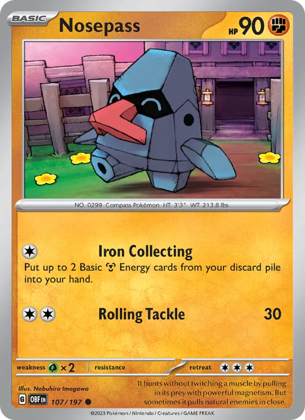 Nosepass - OBF 107/197 - Pokemon card