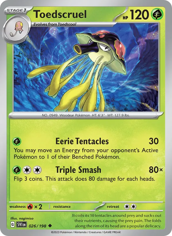 Toedscruel - SVI 026/198 (Reverse Holo) - Pokemon card
