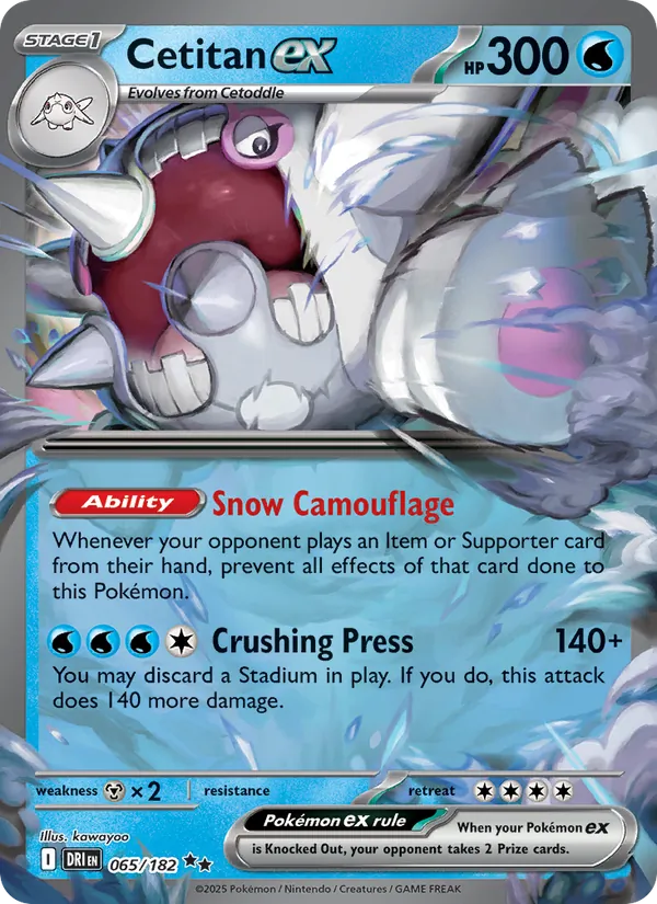 Cetitan ex - DRI 065/182 (Holo) - Pokemon card