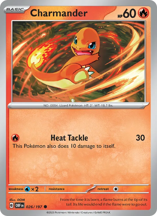 Charmander - OBF 026/197 (Reverse Holo) - Pokemon card