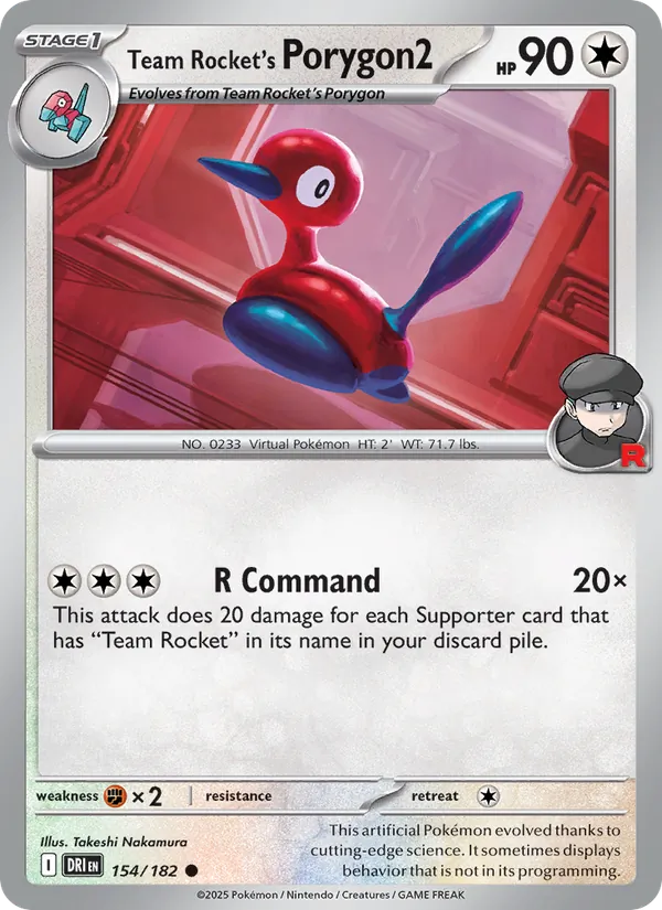 Team Rocket's Porygon2 - DRI 154/182 (Reverse Holo) - Pokemon card