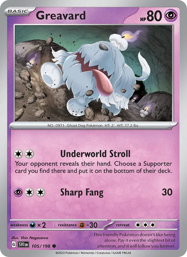 Greavard - SVI 105/198 - Pokemon card