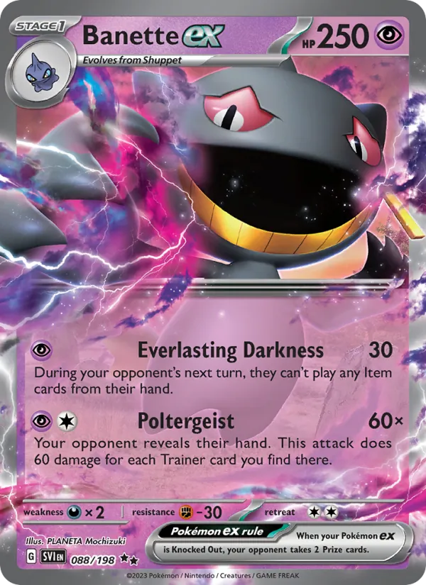 Banette ex - SVI 088/198 (Holo) - Pokemon card