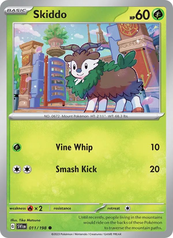 Skiddo - SVI 011/198 (Reverse Holo) - Pokemon card