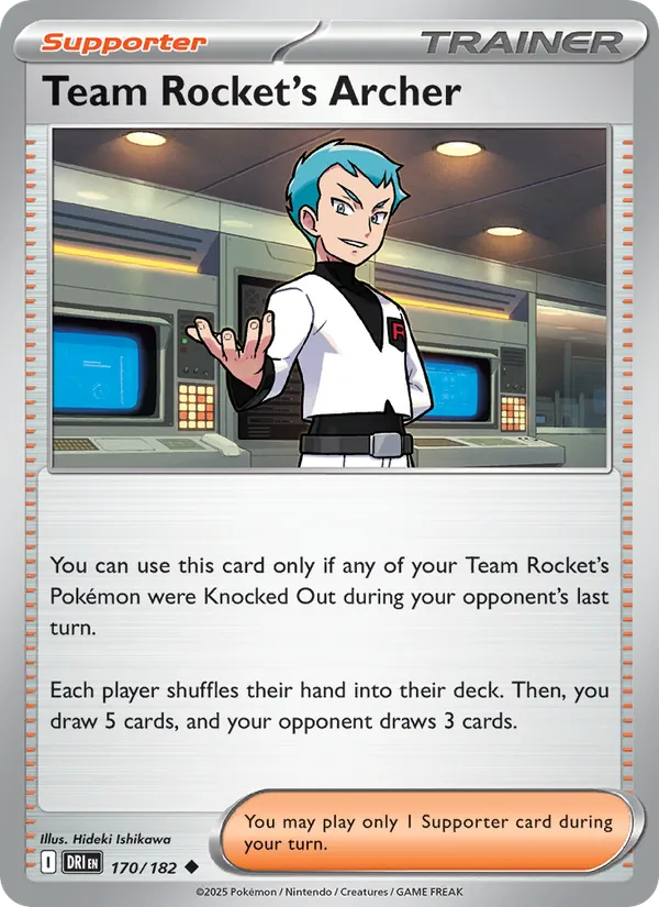 Team Rocket's Archer - DRI 170/182 (Reverse Holo) - Pokemon card