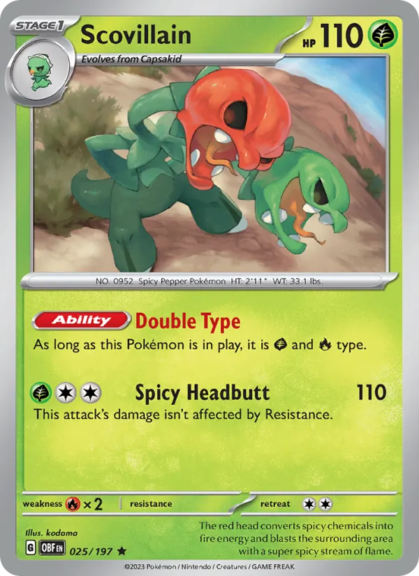 Scovillain - OBF 025/197 (Reverse Holo) - Pokemon card