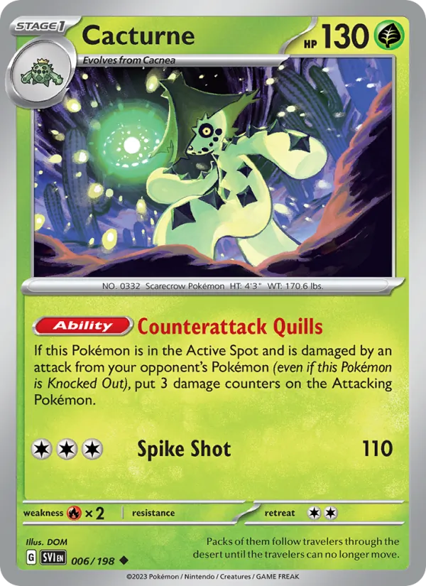 Cacturne - SVI 006/198 - Pokemon card