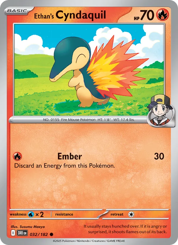 Ethan's Cyndaquil - DRI 032/182 (Reverse Holo) - Pokemon card