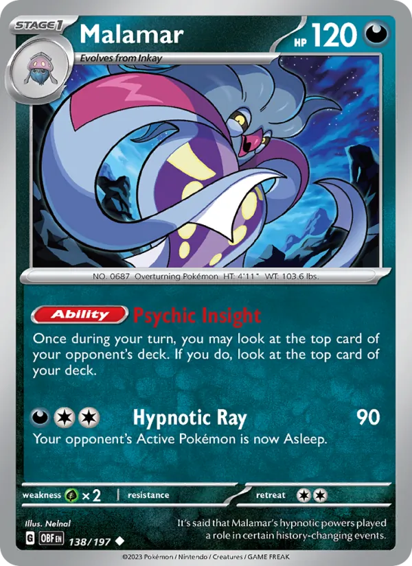 Malamar - OBF 138/197 - Pokemon card