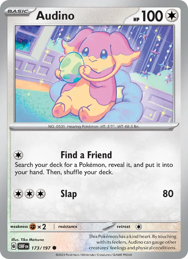 Audino - OBF 173/197 (Reverse Holo) - Pokemon card