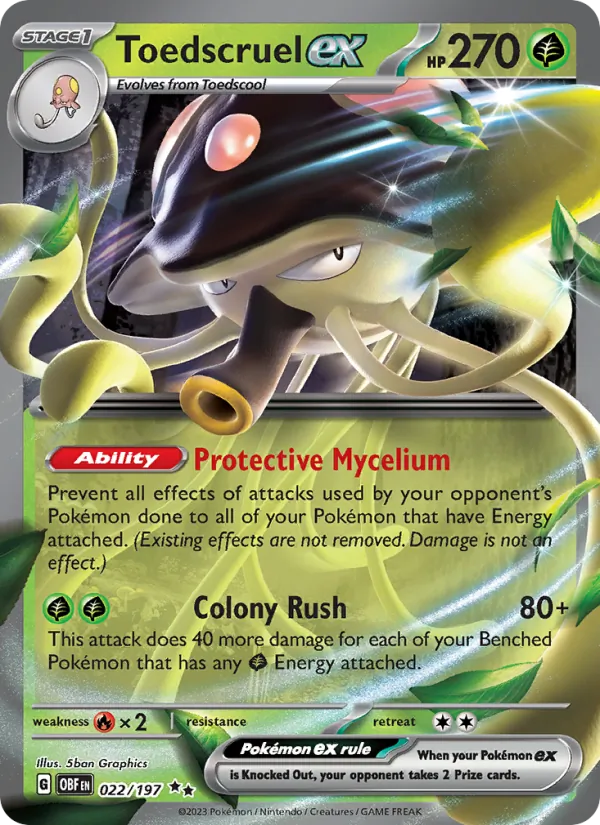 Toedscruel ex - OBF 022/197 (Holo) - Pokemon card
