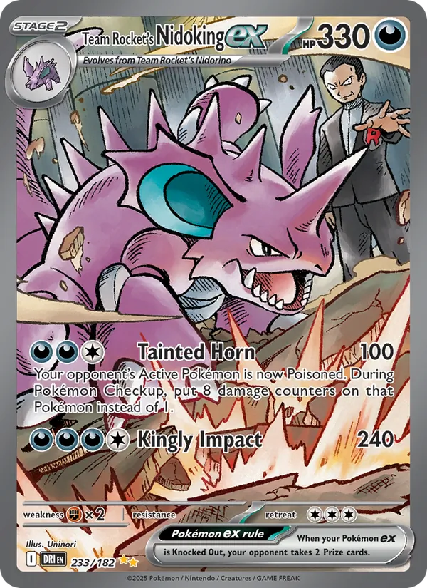 Team Rocket's Nidoking ex - DRI 233/182 (Holo) - Pokemon card
