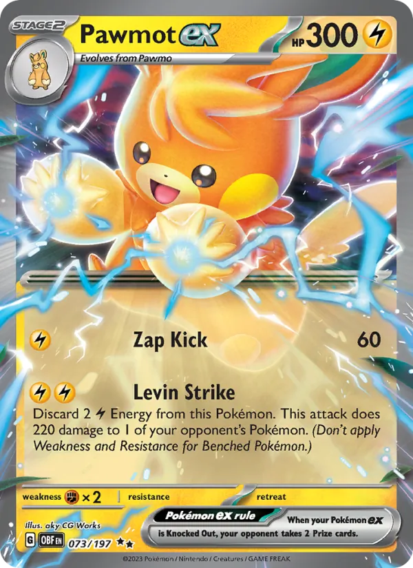 Pawmot ex - OBF 073/197 (Holo) - Pokemon card