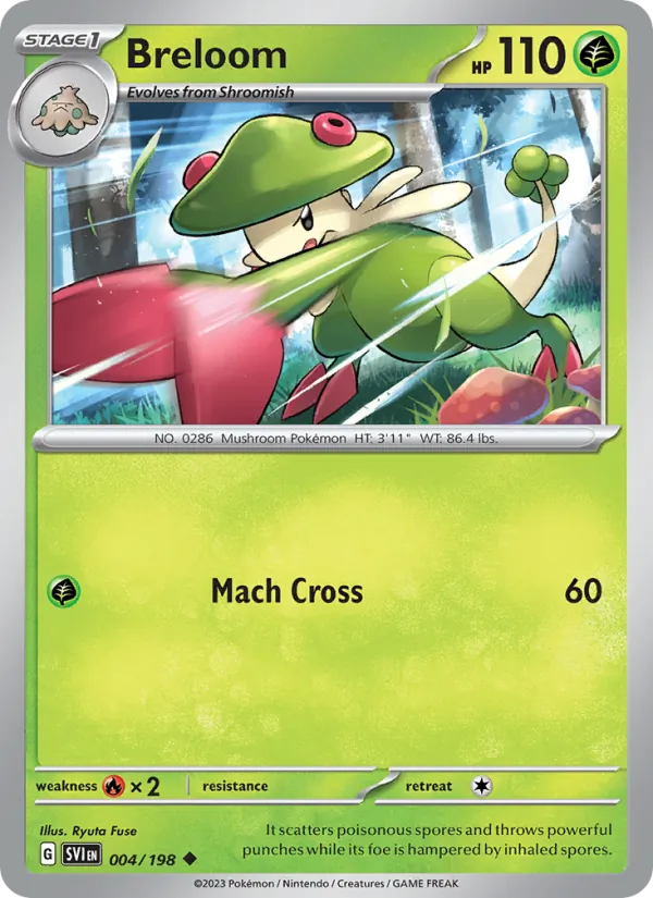 Breloom - SVI 004/198 (Reverse Holo) - Pokemon card