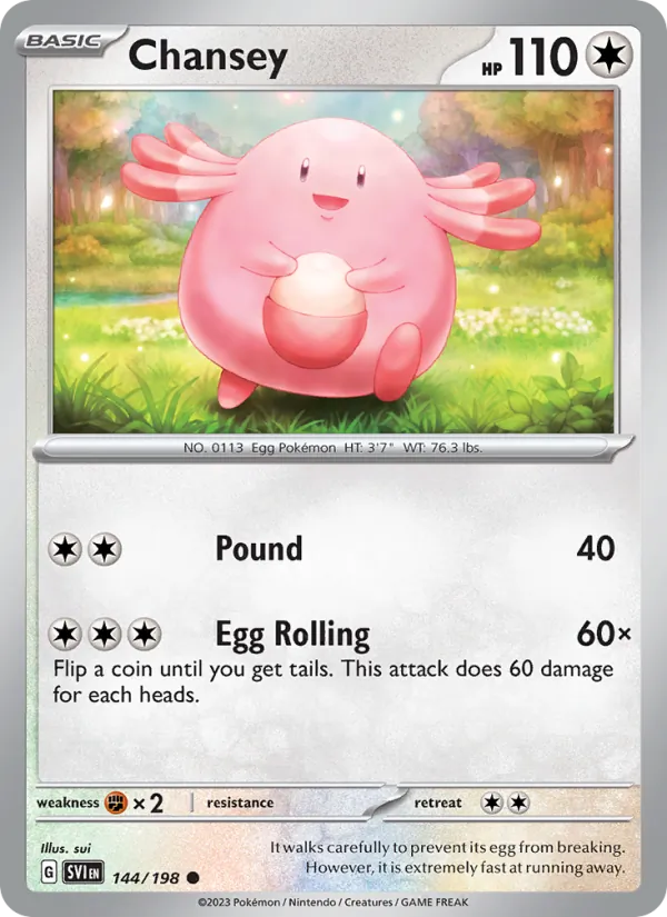 Chansey - SVI 144/198 (Reverse Holo) - Pokemon card