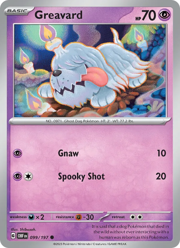 Greavard - OBF 099/197 - Pokemon card