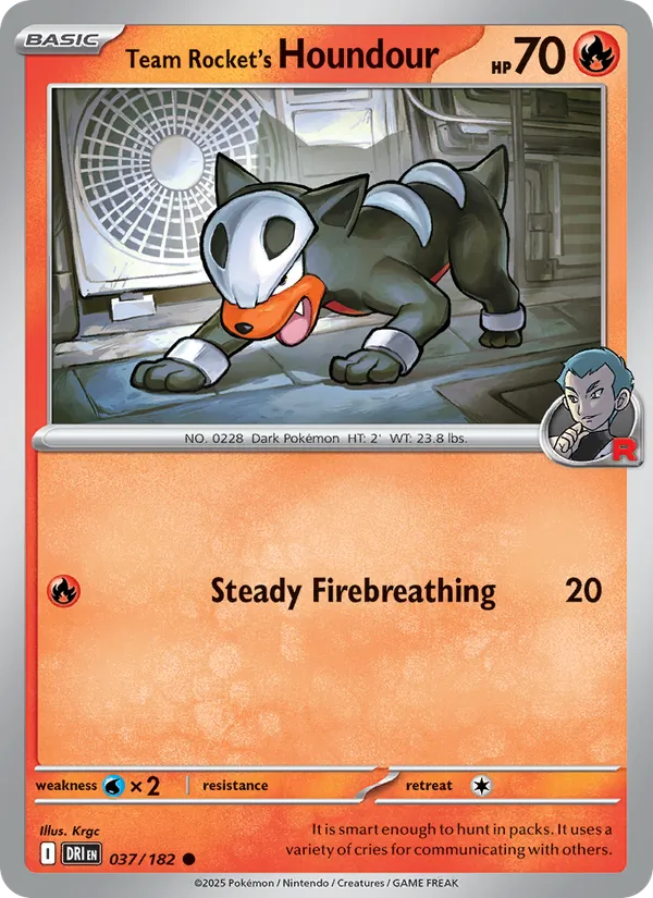 Team Rocket's Houndour - DRI 037/182 (Reverse Holo) - Pokemon card