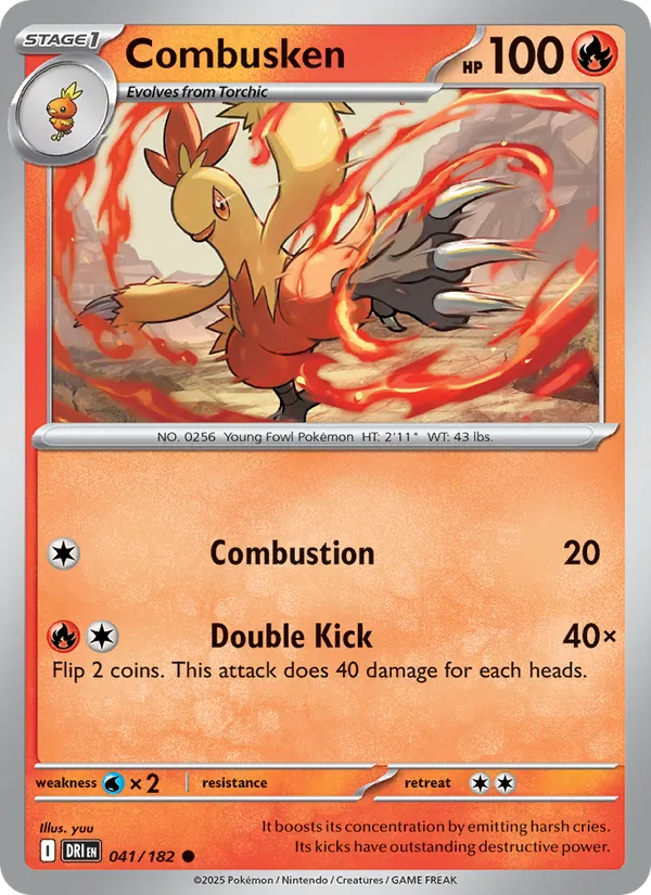 Combusken - DRI 041/182 (Reverse Holo) - Pokemon card