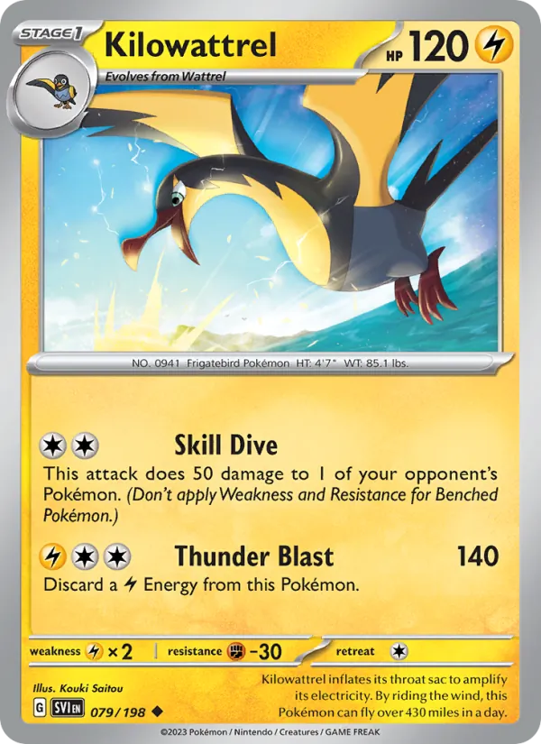 Kilowattrel - SVI 079/198 - Pokemon card
