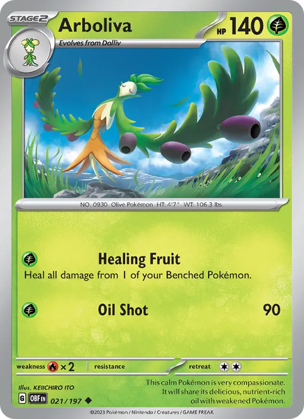 Arboliva - OBF 021/197 (Reverse Holo) - Pokemon card