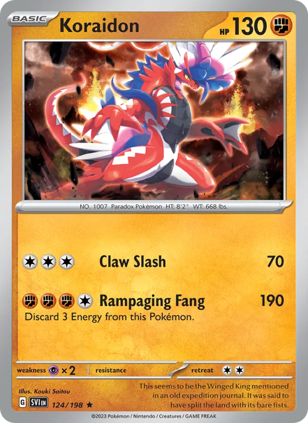 Koraidon - SVI 124/198 (Reverse Holo) - Pokemon card