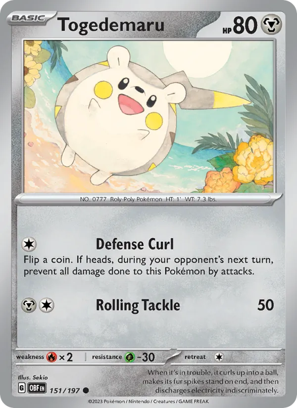 Togedemaru - OBF 151/197 (Reverse Holo) - Pokemon card