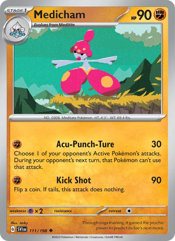 Medicham - SVI 111/198 (Reverse Holo) - Pokemon card
