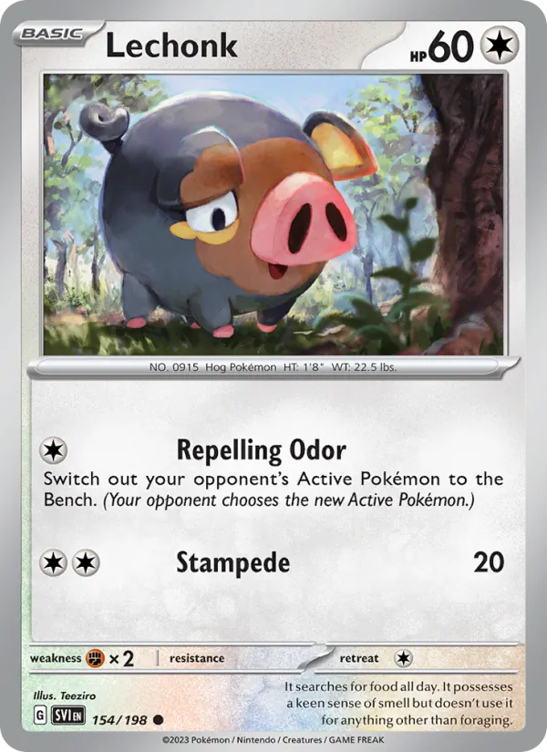 Lechonk - SVI 154/198 (Reverse Holo) - Pokemon card