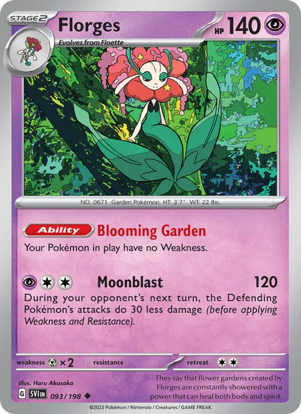 Florges - SVI 093/198 (Reverse Holo) - Pokemon card