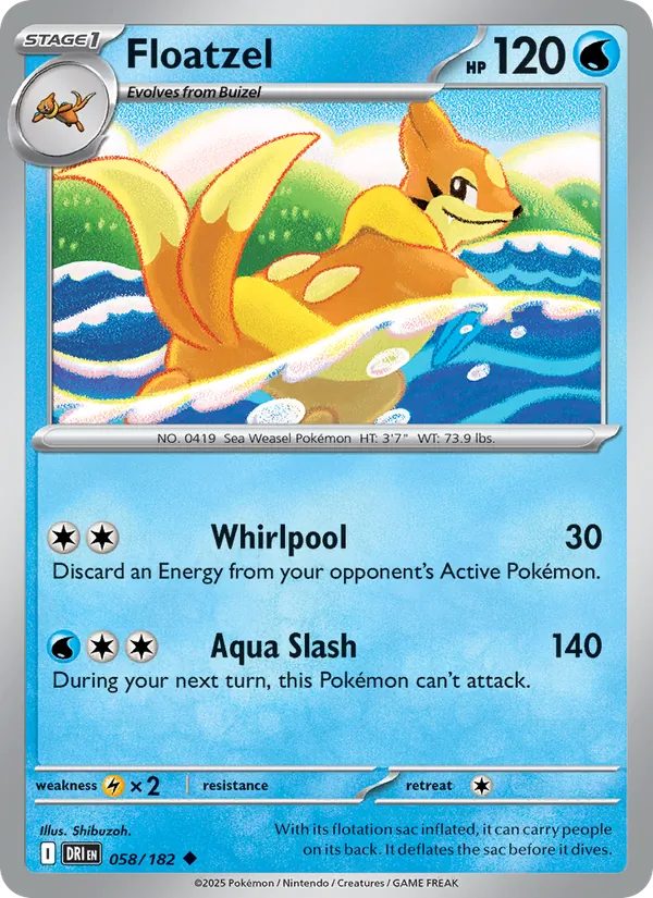Floatzel - DRI 058/182 - Pokemon card