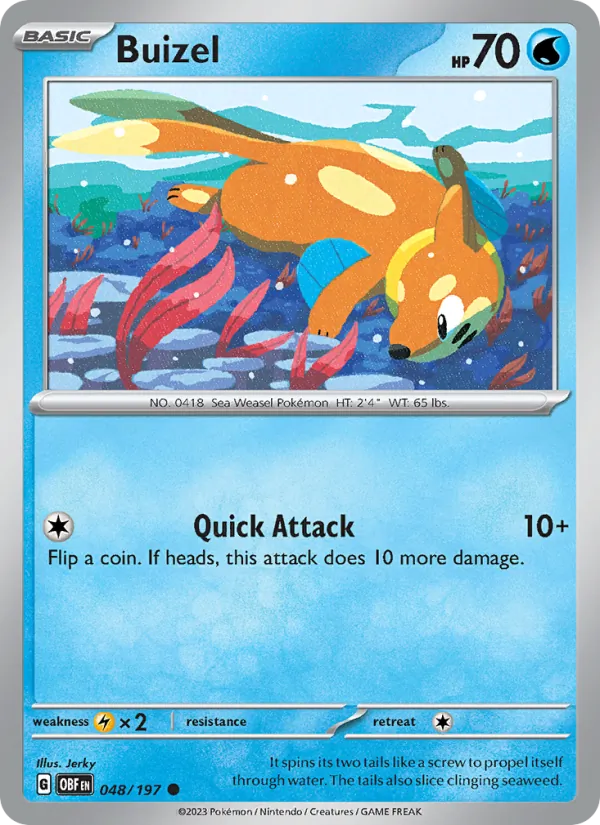 Buizel - OBF 048/197 (Reverse Holo) - Pokemon card
