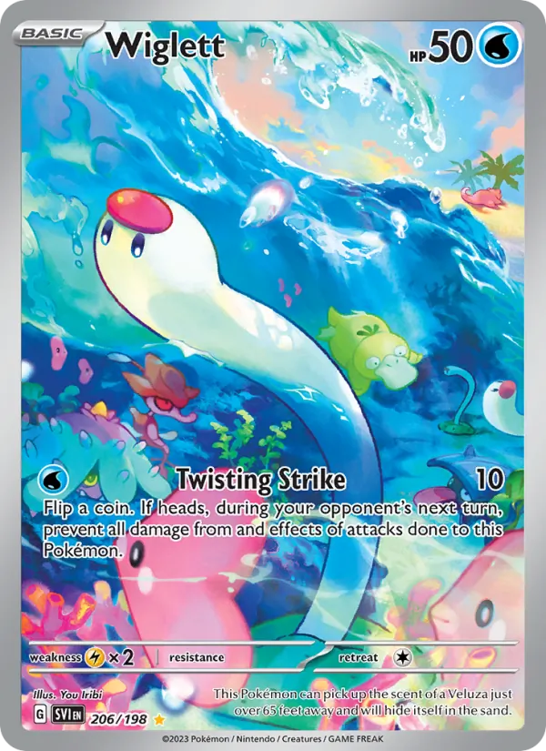Wiglett - SVI 206/198 (Holo) - Pokemon card